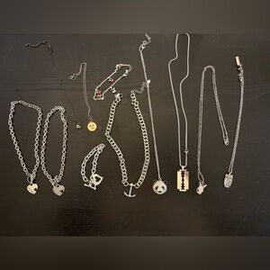 Silver Chain Necklace Set